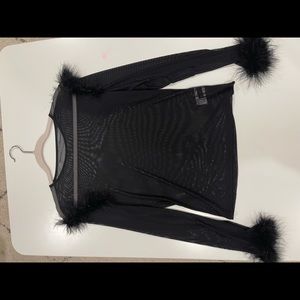 feathered blouse